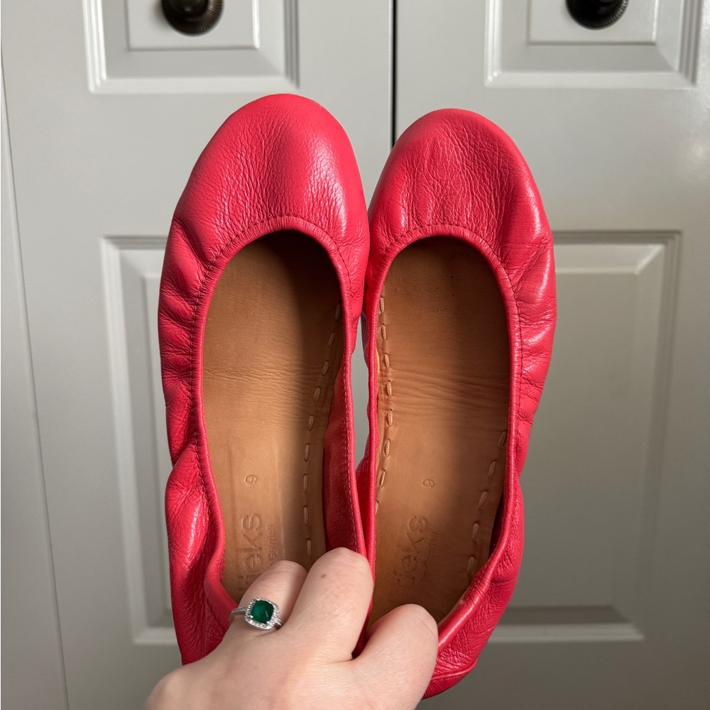 Tieks Poppy Leather Ballet Flats, Sz 9